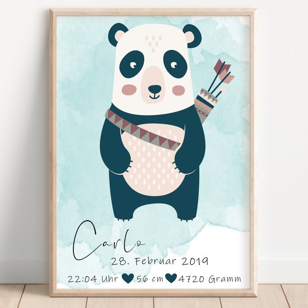 Boho Panda Bär Poster