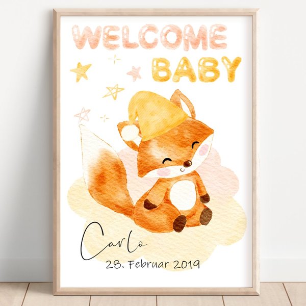 Fuchs Welcome Baby Poster