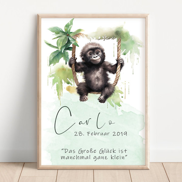 Safari Baby Gorilla Poster