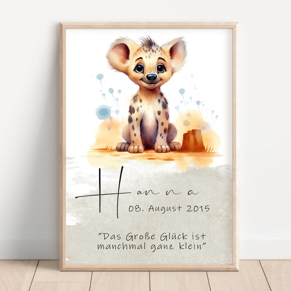 Safari Baby Hyäne Poster