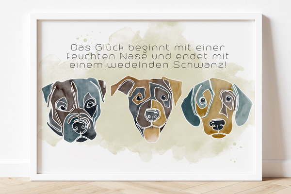 Hunde Glück Poster